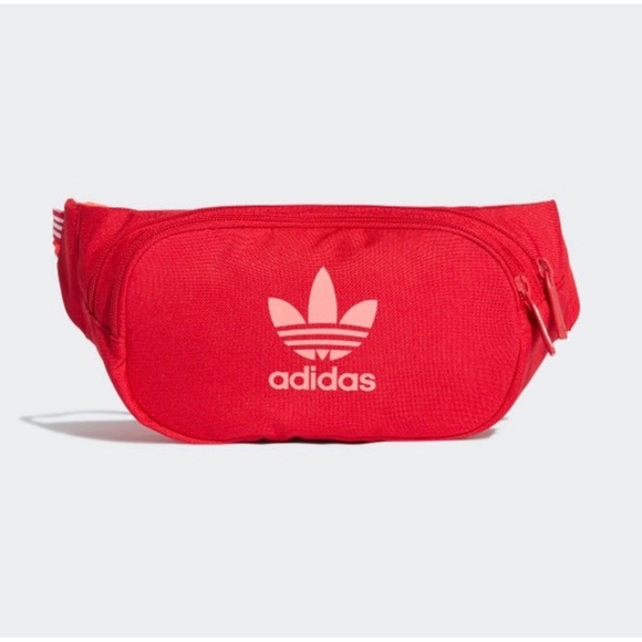SOLD Adidas Essential Crossbody Bag Scarlet Red Belt Bag Fanny Pack Unisex - Picture 15 of 15